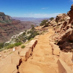 hiking path downhill a canyon