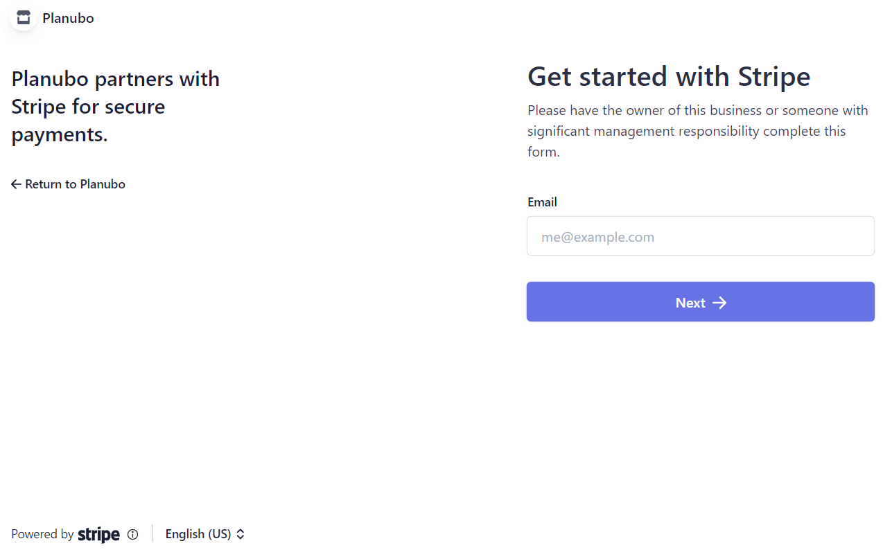 Stripe Signup Page