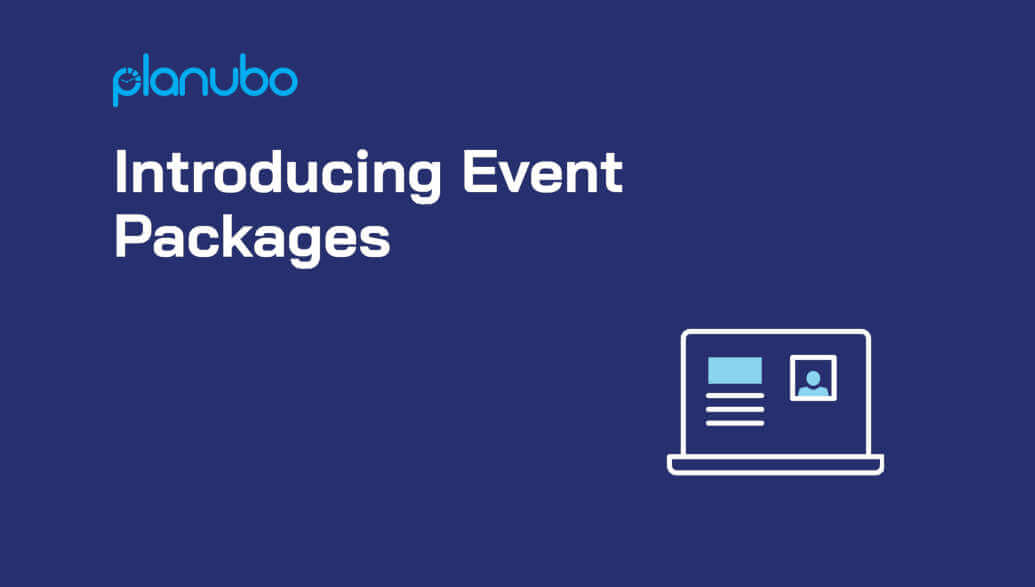 Introducing Event Packages written on blue background.